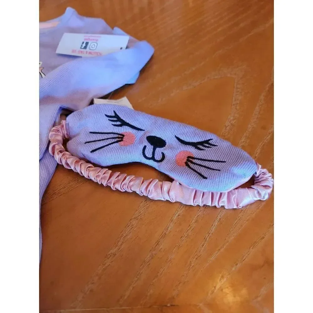 Dreamlife Yoga Cats Purple And Pink Pajamas Girls Size 4